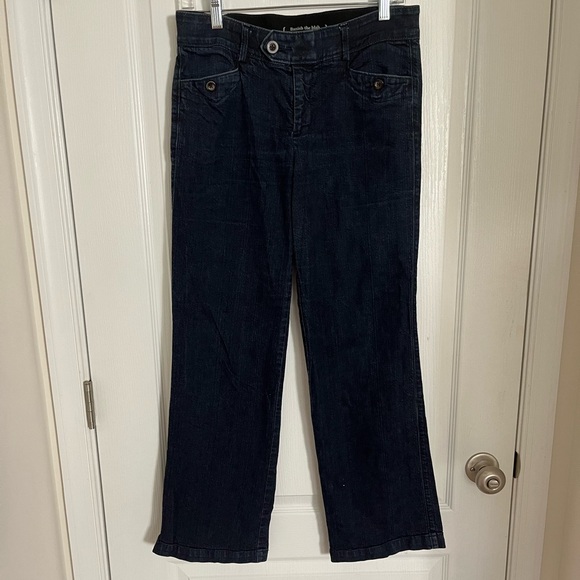 Dark Wash Blue Denim Trouser Jeans Dockers Comfort Band Waist Size 8 - Picture 1 of 6